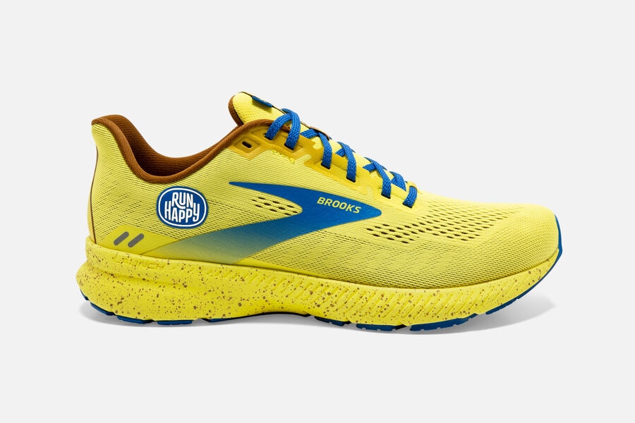 Brooks Men's Launch 8 Road Running Shoes Golden Kiwi/Pale Banana/Victoria Blue ( QTGKD2786 )